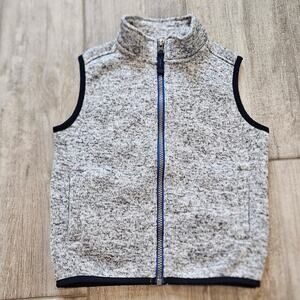 Class Club Boys Zip Up Fleece Vest Size 5 Heather Gray School Uniform Preppy